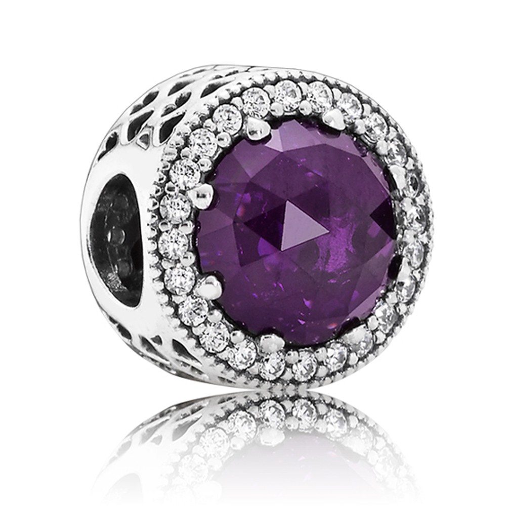 Pandora Silver Royal Purple Radiant Heart Charm 791725NRP