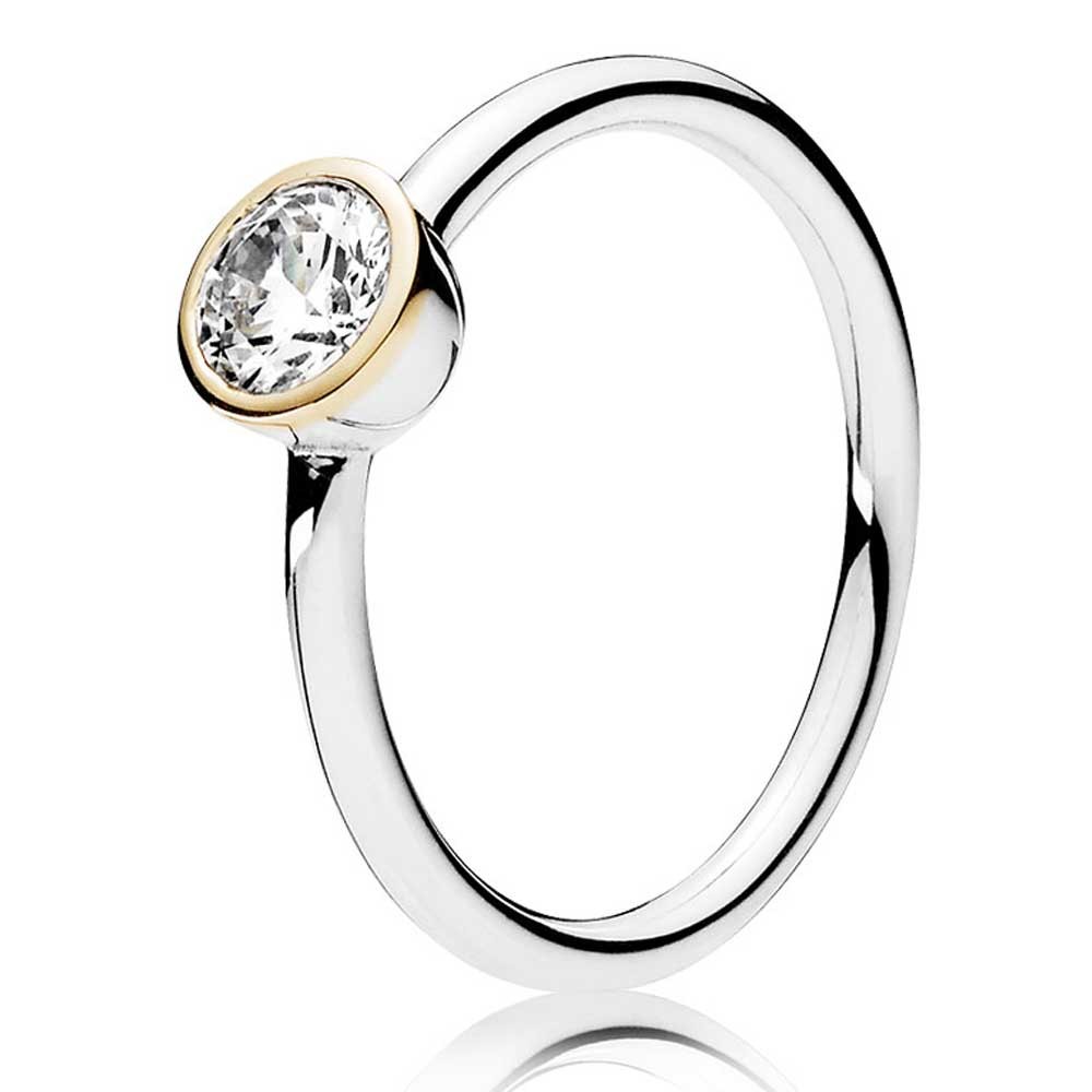 Pandora Silver 14ct Gold Petite Circle Ring