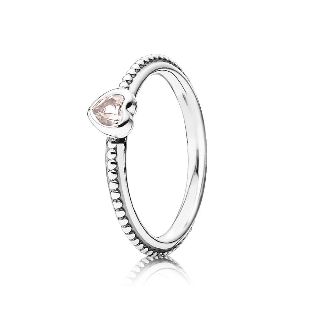 Pandora Rose Pink Synthetic Sapphire Delicate Heart Ring